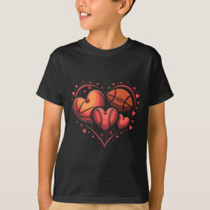 T-shirt Cœur Football Basket-ball Baseball Saint-Valentin