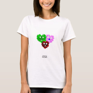 T-shirt Coeur Fuzzies Femmes Blanc Basique T Chemise