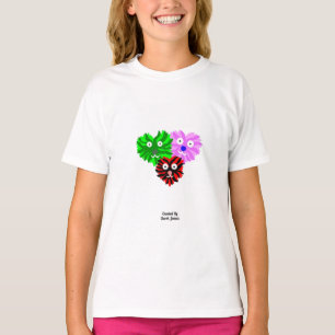 T-shirt Coeur Fuzzies Filles Blanc Basique T Chemise