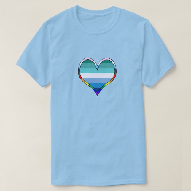 T-shirt Coeur gay pride (Design devant)