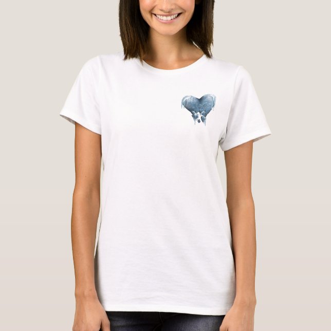 T-shirt Coeur gelé (blanc) (Devant)