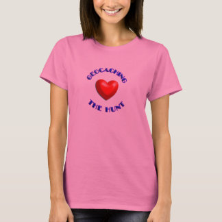T-shirt coeur geocaching de coeur la chasse