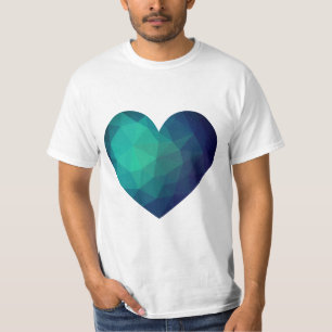 T-shirt Coeur géométrique en cristal bleu