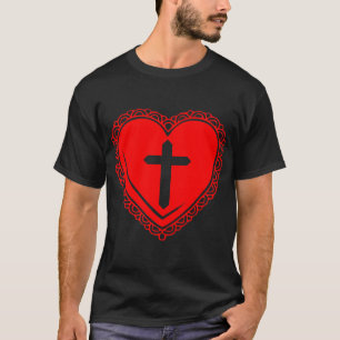 T-shirt Cœur gothique et croix (rouge)