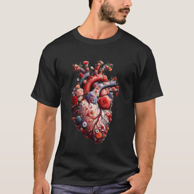 T-shirt Cœur Graphisme Anatomique du Cœur (Devant)