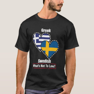 T-shirt Cœur grec suédois Drapeaux Qu'est-ce qu'on n'aime