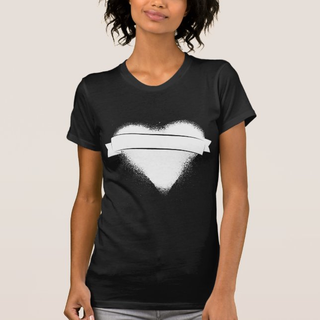 T-shirt Coeur grunge dans le blanc (Devant)