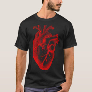 T-shirt Coeur humain rouge Anatomie Médecine valentines ét