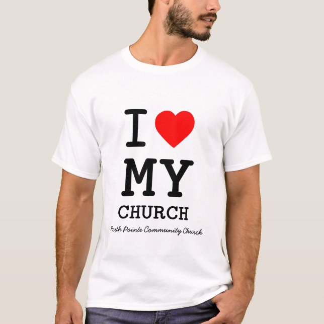 T-shirt Coeur I mon église (Devant)