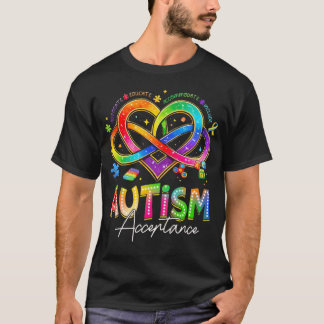 T-shirt Cœur infini d'acceptation de l'autisme Fidget sens
