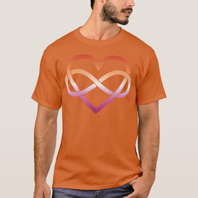 T-shirt Cœur infini de polyamour lesbienne (Devant)
