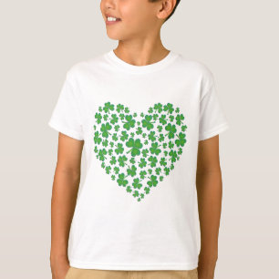 T-shirt Coeur irlandais chanceux de shamrock