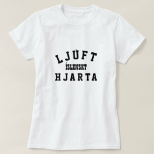 T-shirt coeur islandais doux (ljúft íslenskt hjarta)