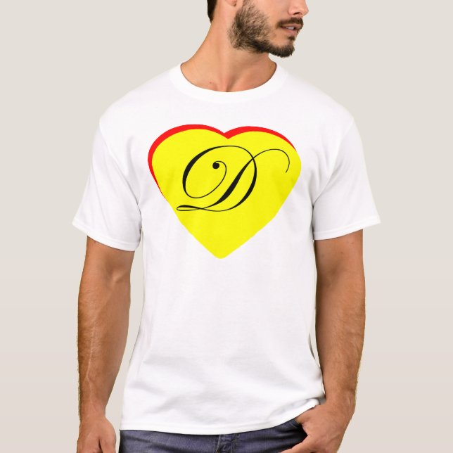 T-shirt Coeur Jaune Rouge D Faire-part de mariage Le MUSÉE (Devant)
