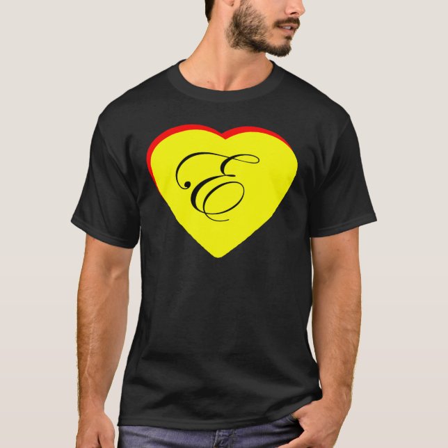 T-shirt Coeur Jaune Rouge E Faire-part de mariage Le MUSÉE (Devant)