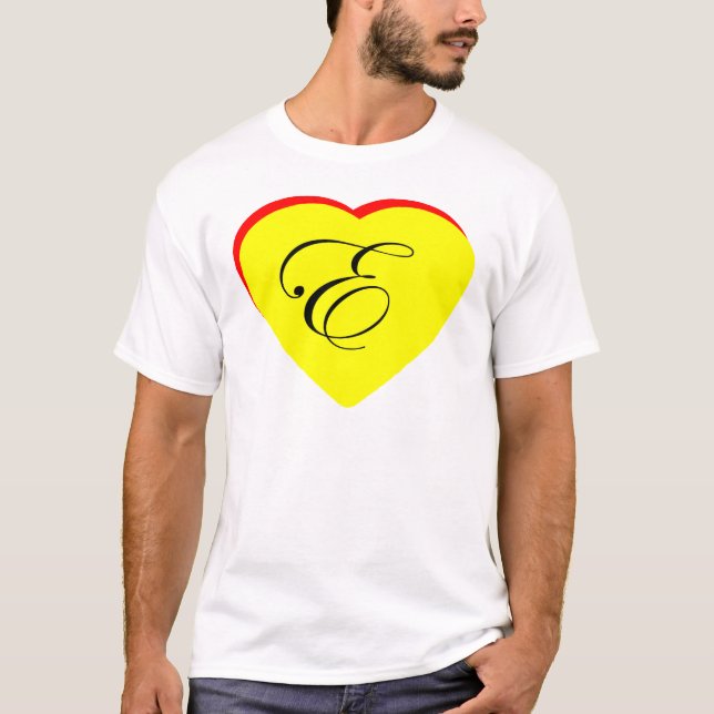 T-shirt Coeur Jaune Rouge E Faire-part de mariage Le MUSÉE (Devant)