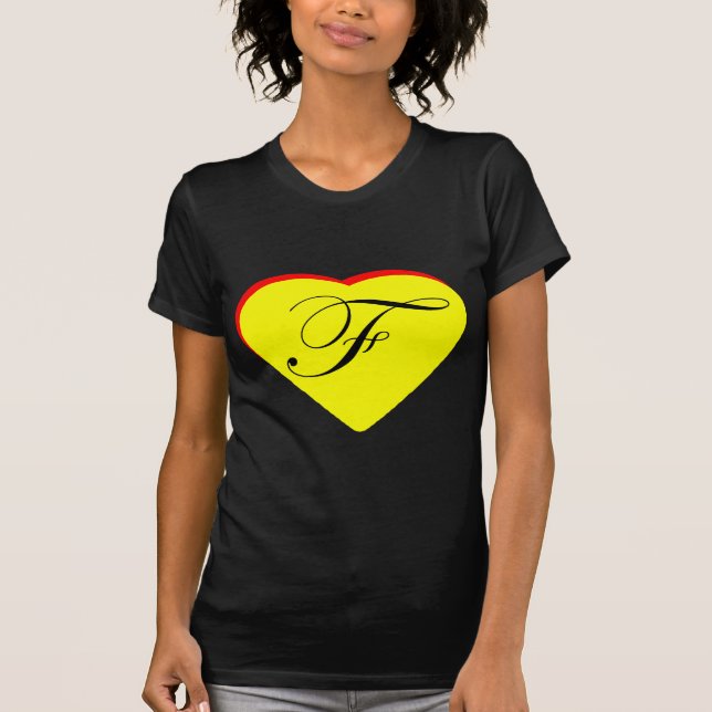 T-shirt Coeur Jaune Rouge F Faire-part de mariage Le MUSÉE (Devant)