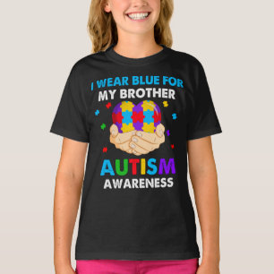 T-shirt Coeur Je Porte Du Bleu Pour Ma Sensibilisation sur