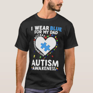 T-shirt Coeur Je Porte Du Bleu Pour Mon Père Sensibilisati