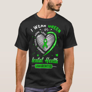 T-shirt Coeur Je Porte Vert Pour La Sensibilisation À La S