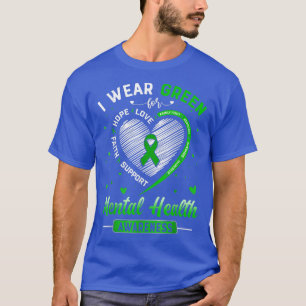 T-shirt Coeur Je Porte Vert Pour La Sensibilisation À La S