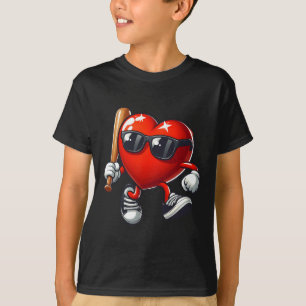 T-shirt Coeur jouer au baseball drôle Saint Valentin Févri