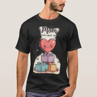 T-shirt Cœur Kawaii sur Blocs de Construction L'Amour de M