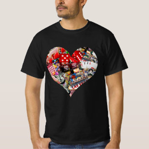 T-shirt Coeur - Las Vegas Jouer Forme de carte