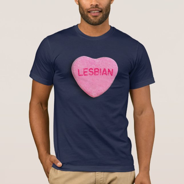 T-shirt Coeur lesbien de sucrerie (Devant)