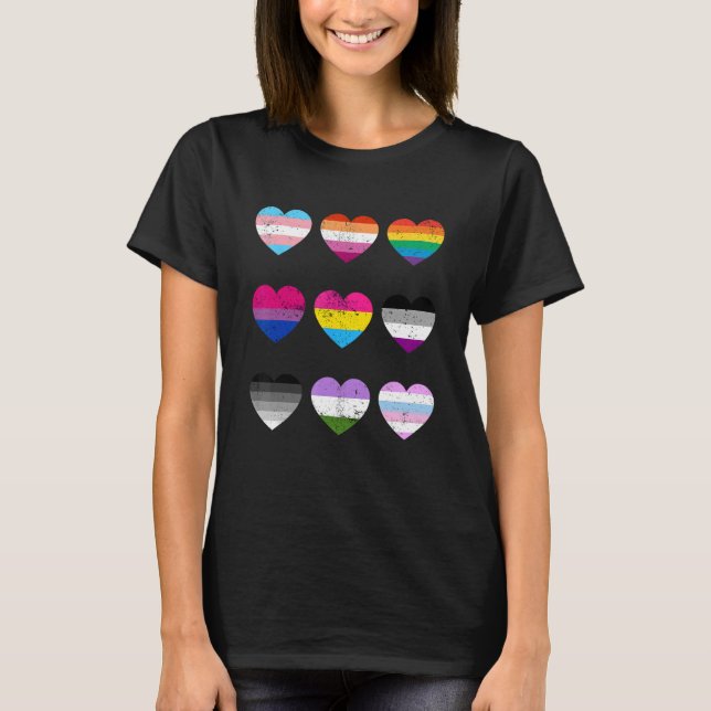 T-shirt Coeur Lgbt Drapeau heureux de la fierté mois trans (Devant)
