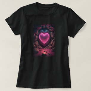 T-shirt Coeur lumineux 3d profond à l'intérieur