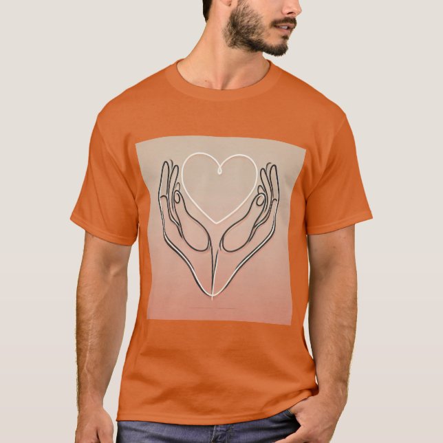 T-shirt Coeur main minimaliste d'amour (Devant)