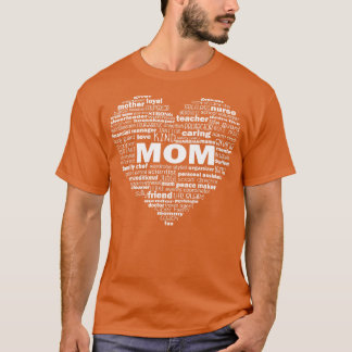 T-shirt Coeur maman Mot Cloud Blanc