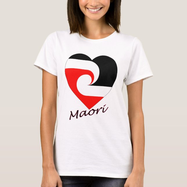 T-shirt Coeur maori de drapeau (Devant)