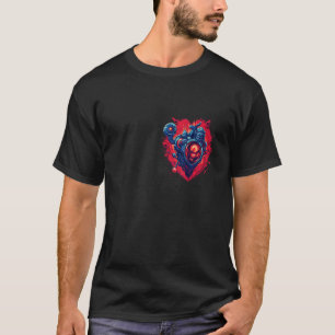 T-shirt Coeur mécanique anatomique avec pistolet laser Cyb