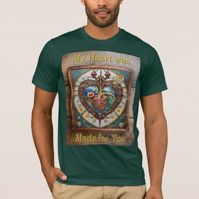T-shirt Coeur mécanique série anatomique Steampunk (Devant)