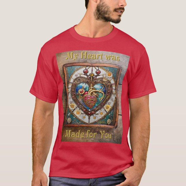 T-shirt Coeur mécanique série anatomique Steampunk (Devant)