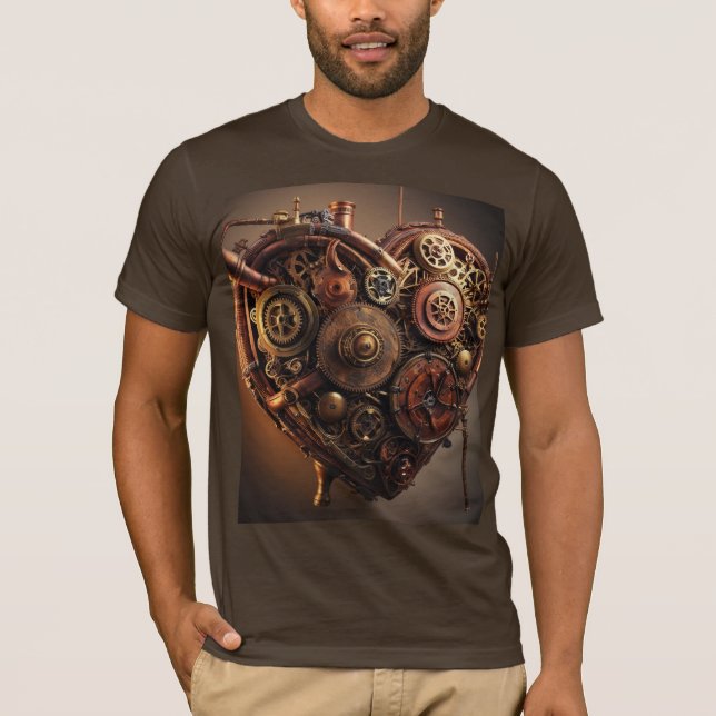 T-shirt Coeur mécanique Steampunk (Devant)