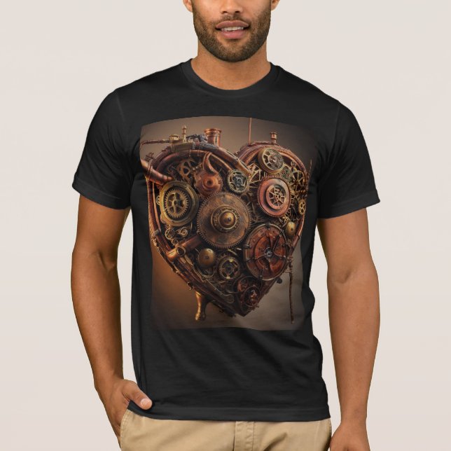 T-shirt Coeur mécanique Steampunk (Devant)