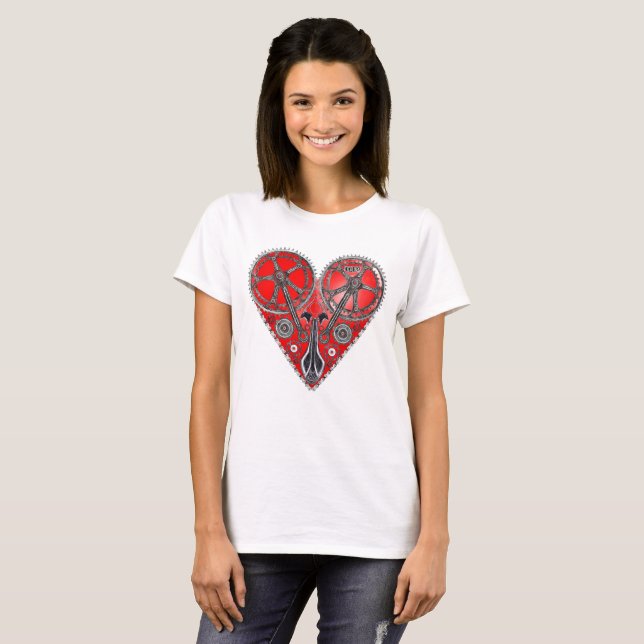 T-shirt Cœur Mécanique Vélo (Devant entier)