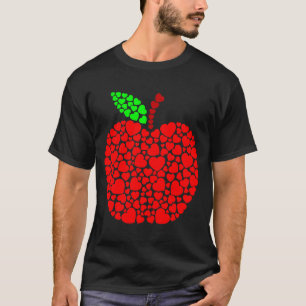 T-shirt Cœur mignon Apple Rouge Hommes Femmes Drôle Valent