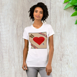 T-shirt Coeur mignon avec flèche Romantique Valentines Mot