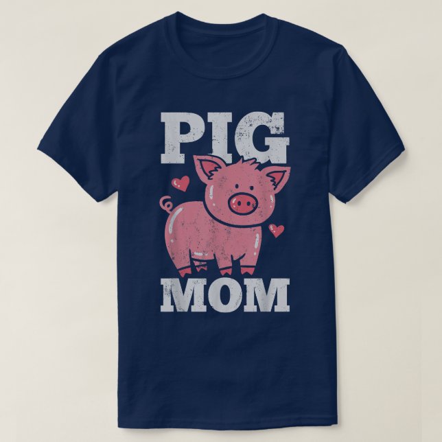 T-shirt Coeur mignonne maman cochon (Design devant)