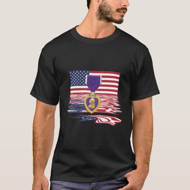 T-shirt coeur militaire blessé au combat (Devant)