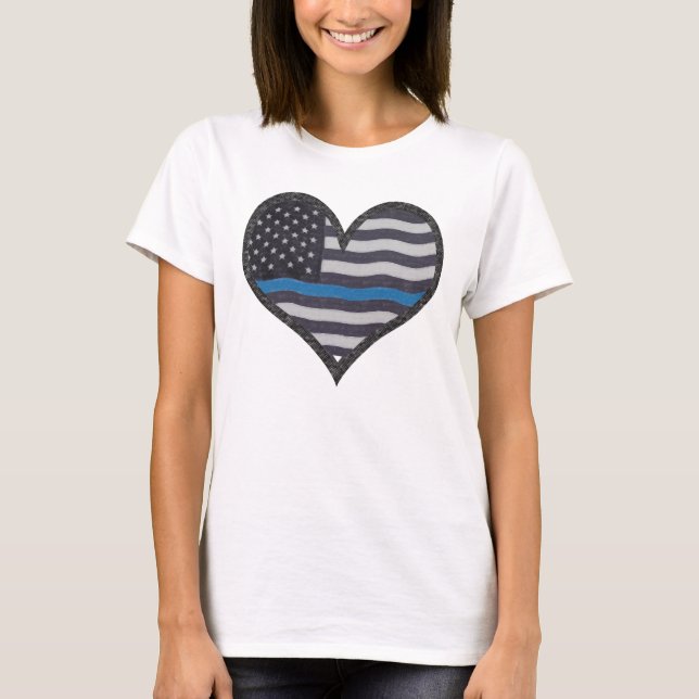 T-shirt Coeur mince de Blue Line (Devant)