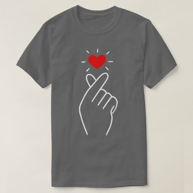 T-shirt Coeur minimal de doigt (Design devant)