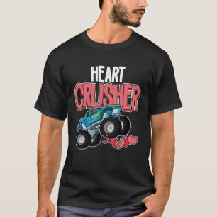 T-shirt Coeur Monster Truck Crusher Funny Valentine's Day
