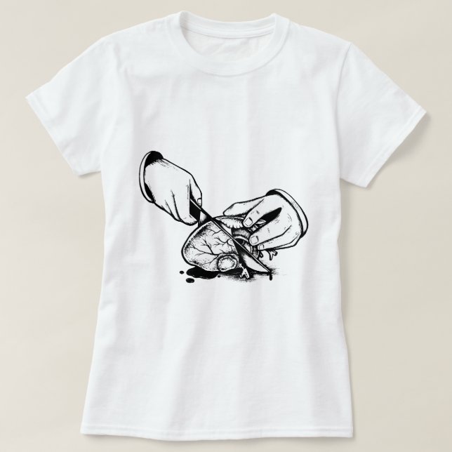 T-shirt Coeur mort noir et blanc (Design devant)