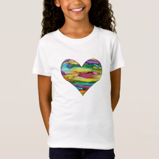 T-Shirt Coeur multicolore