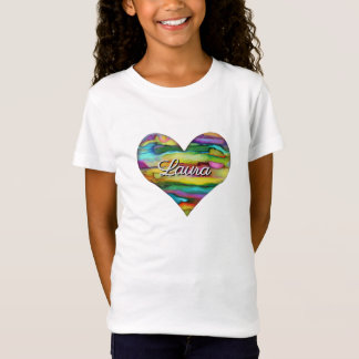 T-shirt coeur multicolore